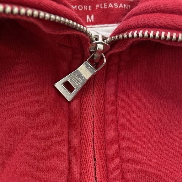 Mens Blue Willi’s Red Cotton Full Zip Sweater MEDIUM Zipper Pockets Designer - Picture 5 of 9